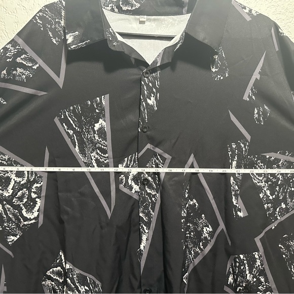 Men’s Vintage style Stylish Black and Gray Graphic Shirt Jacket new without tags - Picture 13 of 14